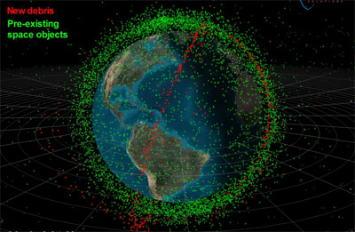 Orbital debris illustration