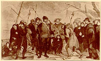 Pilgrims at Plymouth illustration