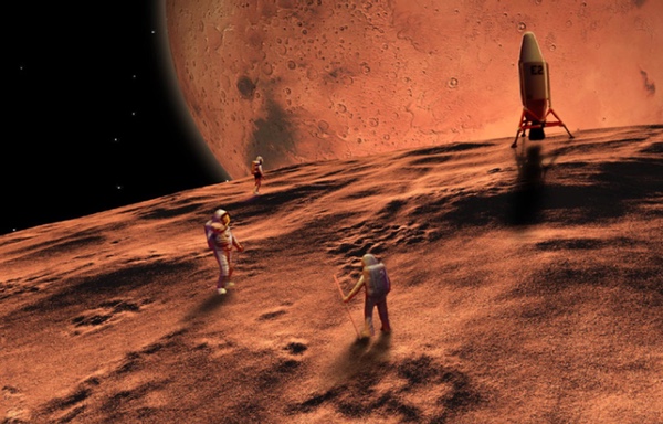 Human mission on Martian moon
