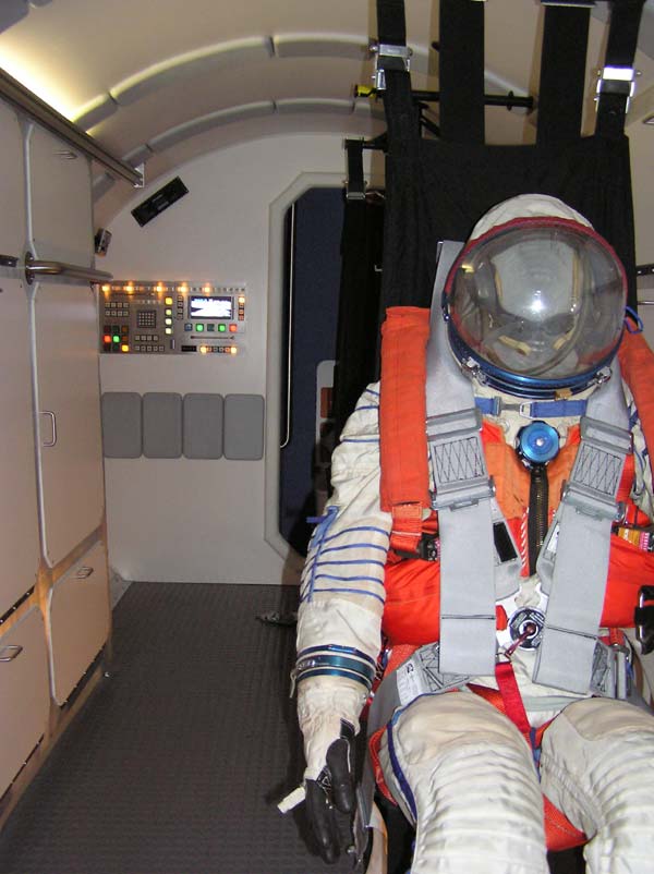 CXV interior with spacesuit