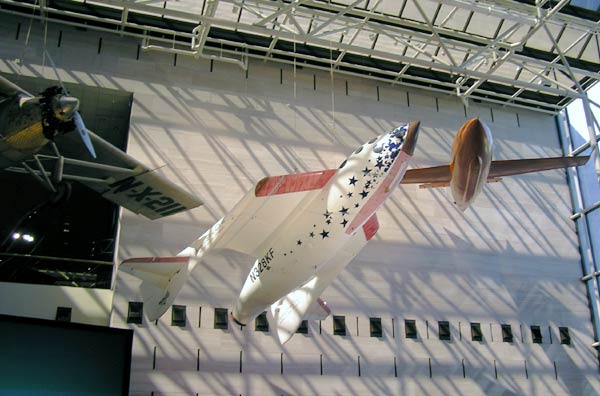 SpaceShipOne between X-1 and Spirit of St. Louis