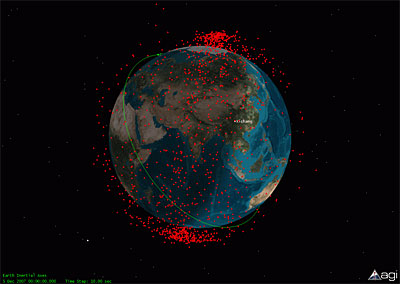 Chinese ASAT debris illustration