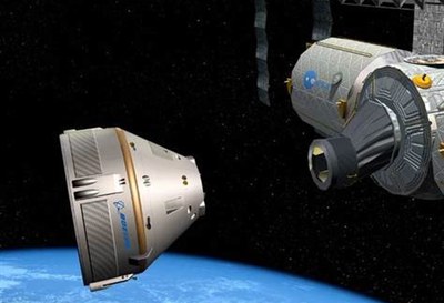 CST-100 and ISS illustration
