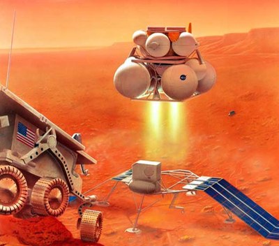 Mars sample return mission illustration