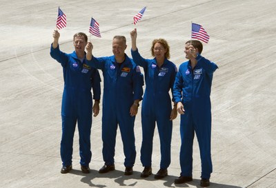 STS-135 crew at KSC