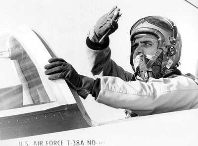 Schmitt in cockpit