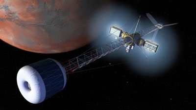 Mars spacecraft entering orbit