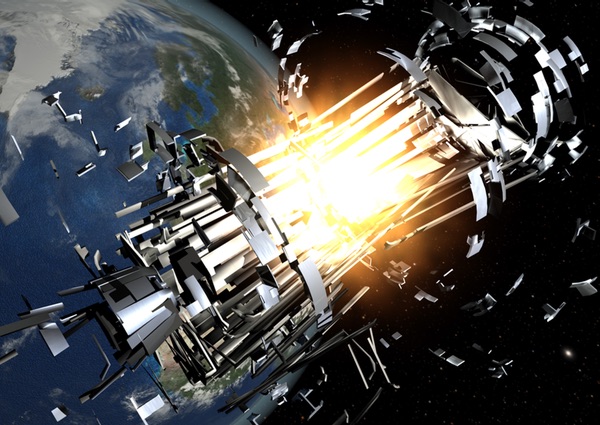 satellite explosion illustration