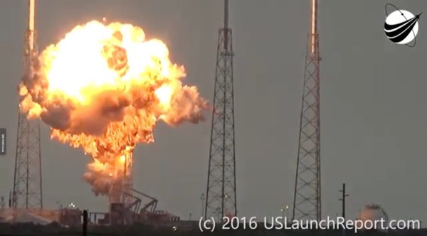 Falcon 9 pad explosion