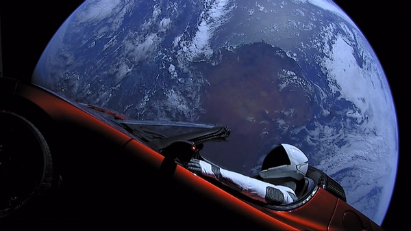 Tesla roadster in space