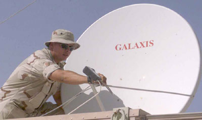 Military satellite dish