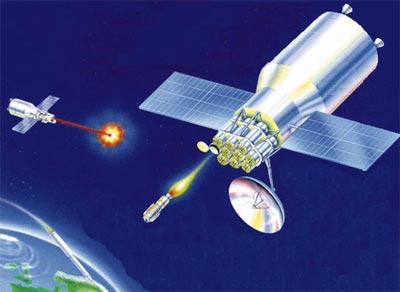 Space weaponization illustration