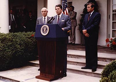 Reagan outside White House