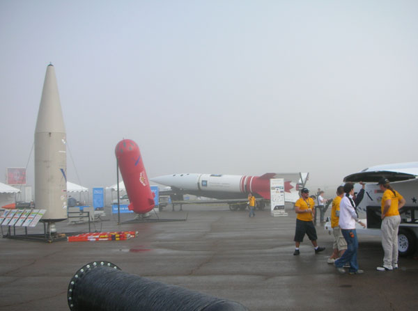 Spacecraft models in fog