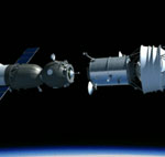Soyuz docks with logistics module